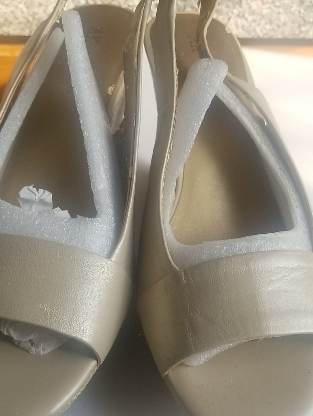 Anne Klein Women's Taupe Open-Toe Slingback Sandals